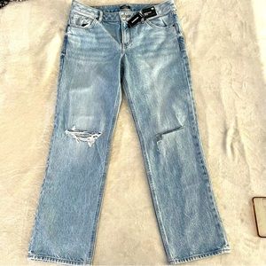 Express Modern Straight light blue jeans low rise